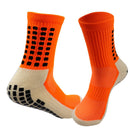 Non Slip Football Socks Grip Sports Socks Thick Towel Bottom Soccer Socks for Men Boys Adult Kids - Orange S