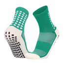 Non Slip Football Socks Grip Sports Socks Thick Towel Bottom Soccer Socks for Men Boys Adult Kids - Green S
