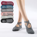 Women's Cotton Non Slip Yoga Socks Grip Pilates Socks Terry Bottom Fitness Dance Workout Socks - Black