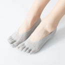 Women's Invisible Five Toe Sports Socks Low Cut Non Slip No Show Socks Ultra Thin Yoga Fitness Workout Socks Black