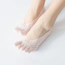 Women's Invisible Five Toe Sports Socks Low Cut Non Slip No Show Socks Ultra Thin Yoga Fitness Workout Socks Pink