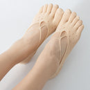 Women's Five Toe Strap Sports Socks Invisible Low Cut Non Slip Yoga Fitness Workout Socks Skin Color