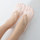 Women's Five Toe Strap Sports Socks Invisible Low Cut Non Slip Yoga Fitness Workout Socks Pink
