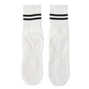 Women's Cotton Grip Yoga Socks Non Slip Pilates Socks Fitness Dance Workout Sports Socks White