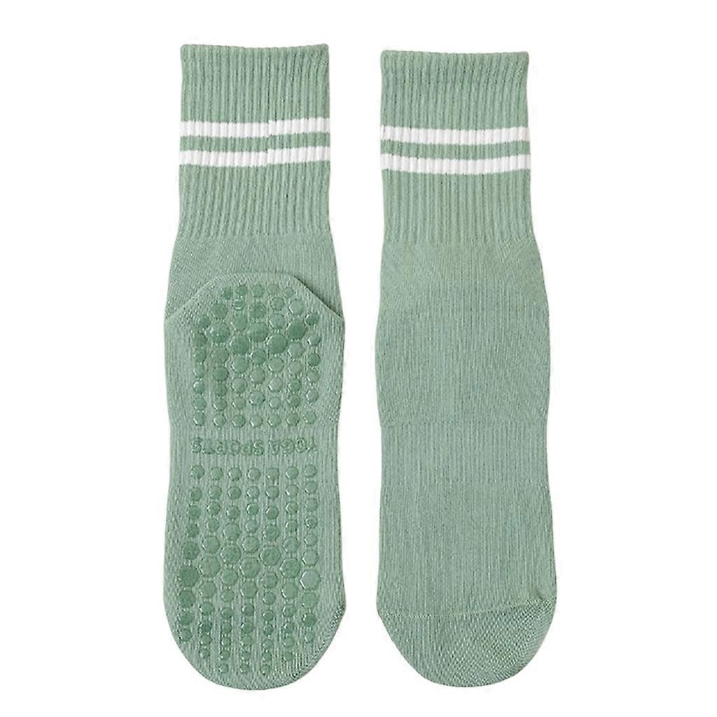 Women's Cotton Grip Yoga Socks Non Slip Pilates Socks Fitness Dance Workout Sports Socks Green