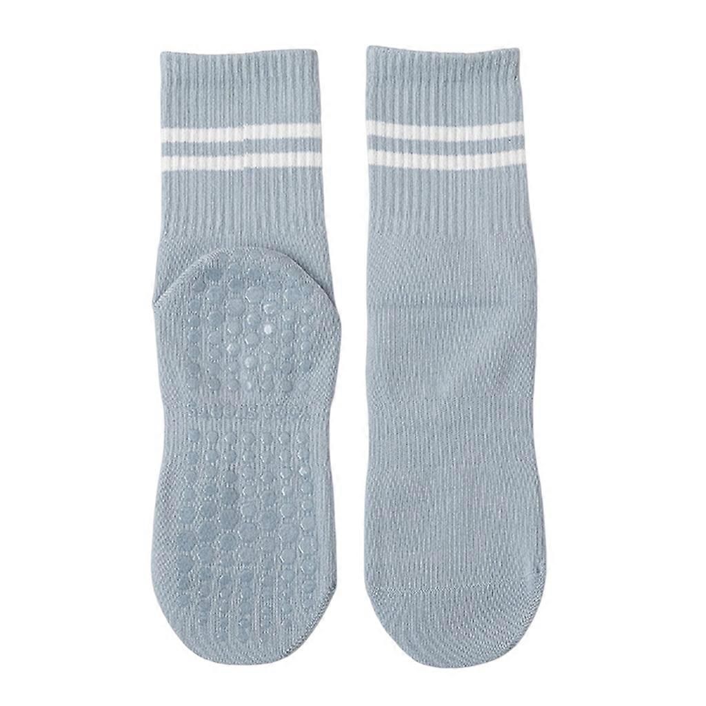 Women's Cotton Grip Yoga Socks Non Slip Pilates Socks Fitness Dance Workout Sports Socks Blue