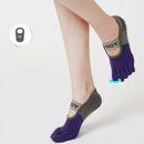 Women's Five Finger Toe Socks Non Slip Yoga Grip Socks Pilates Fitness Dance Sports Socks - Black