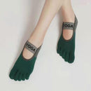 Women's Five Finger Toe Socks Non Slip Yoga Grip Socks Pilates Fitness Dance Sports Socks - Green