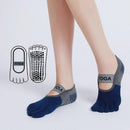 Women's Five Finger Toe Socks Non Slip Yoga Grip Socks Pilates Fitness Dance Sports Socks - Green