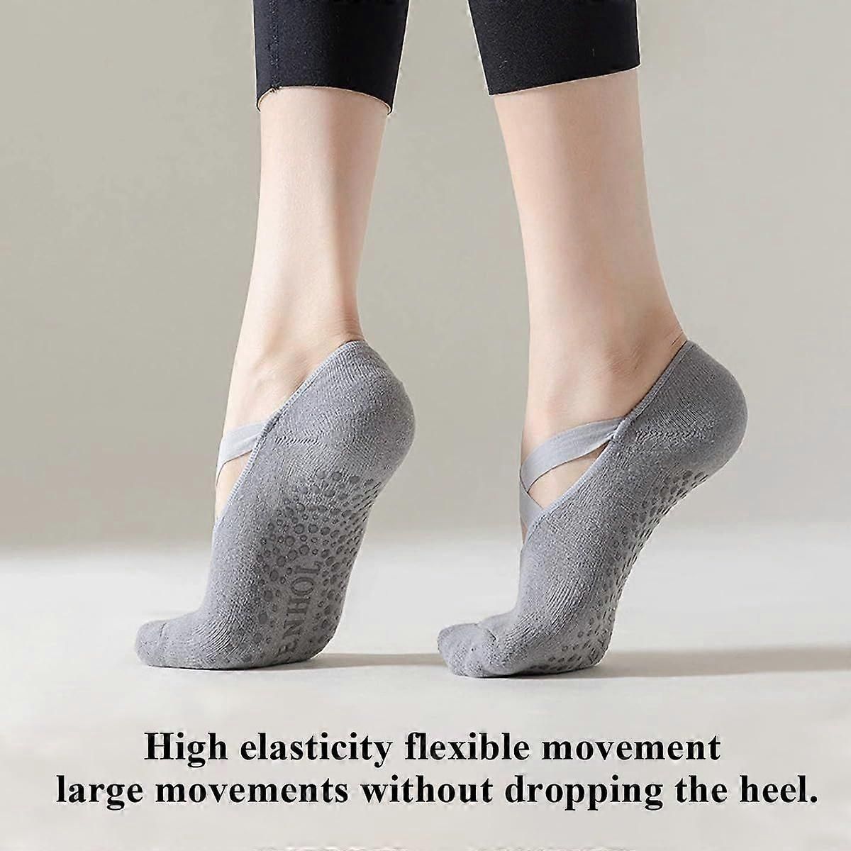 4 Pairs Yoga Socks Pilates Socks for Women Girls Non Slip for Yoga Pilates Dance Fitness