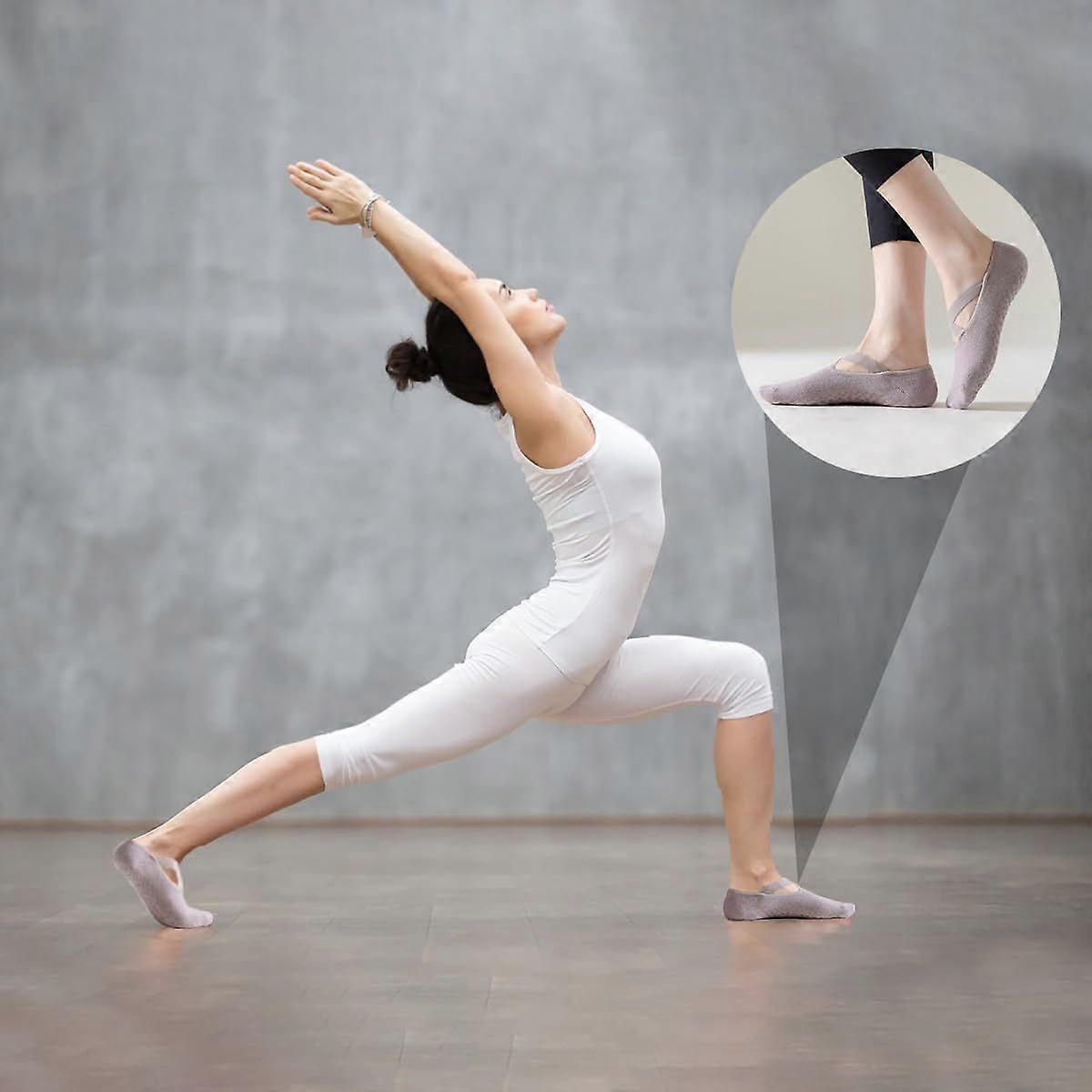 4 Pairs Yoga Socks Pilates Socks for Women Girls Non Slip for Yoga Pilates Dance Fitness