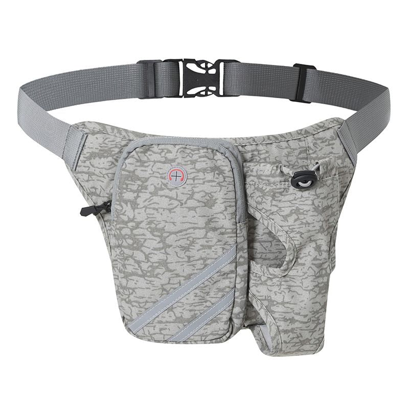 Sports Waist Pack Running Fanny Pack Hiking Fishing Waist Bag Water Bottle Holder - Gray