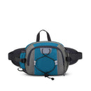 Running Waist Bag with Water Bottle Holder Reflective Strips Multi Pocket Outdoor Sports Fanny Pack - Lake Blue