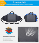 Running Waist Bag with Water Bottle Holder Reflective Strips Multi Pocket Outdoor Sports Fanny Pack - Lake Blue