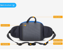 Running Waist Bag with Water Bottle Holder Reflective Strips Multi Pocket Outdoor Sports Fanny Pack - Orange