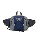 Running Waist Bag with Water Bottle Holder Reflective Strips Multi Pocket Outdoor Sports Fanny Pack - Dark Blue