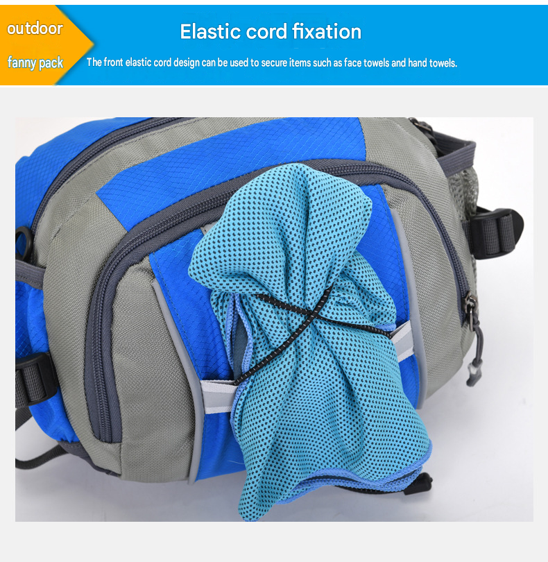 Running Waist Bag with Water Bottle Holder Reflective Strips Multi Pocket Outdoor Sports Fanny Pack - Green