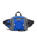 Running Waist Bag with Water Bottle Holder Reflective Strips Multi Pocket Outdoor Sports Fanny Pack - Blue