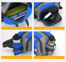 Running Waist Bag with Water Bottle Holder Reflective Strips Multi Pocket Outdoor Sports Fanny Pack - Blue