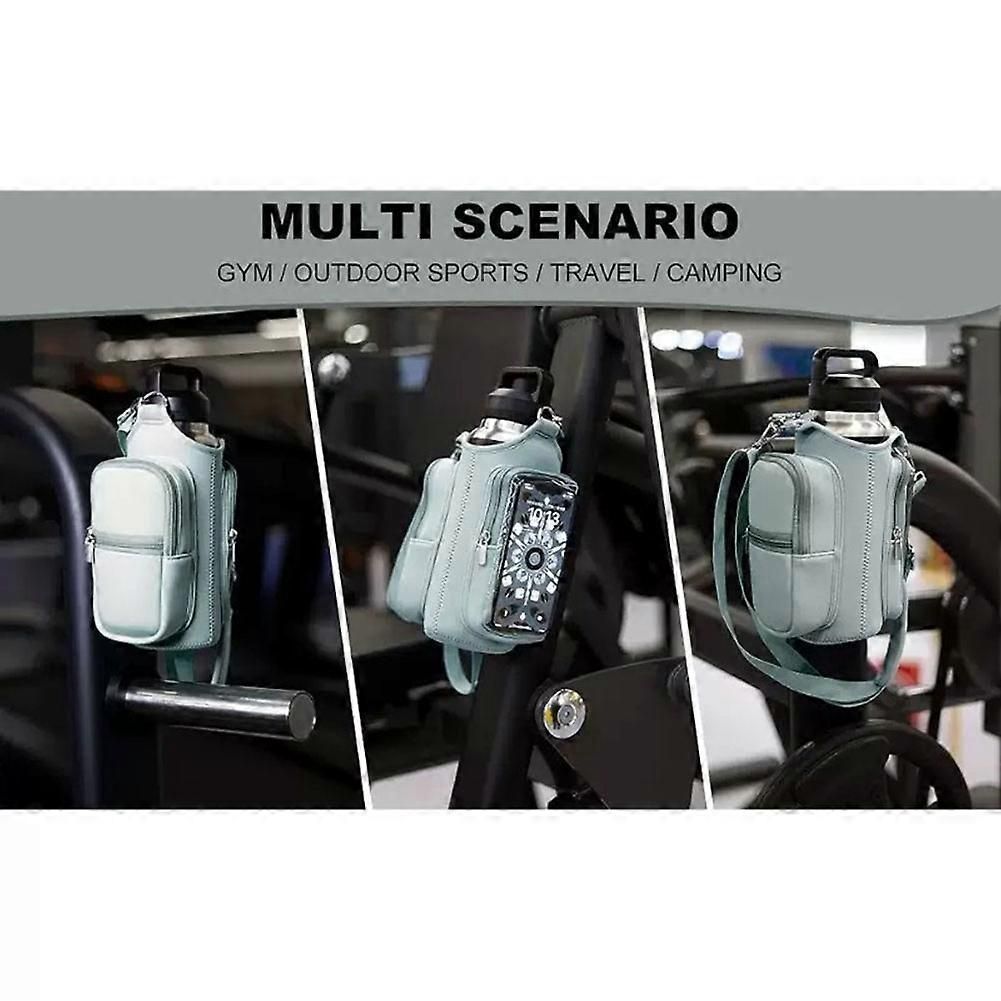 Waterproof Magnetic Bottle Bag, Lightweight Crossbody Shoulder Bag, Portable Water Bottle Holder for Gym & Hiking - Blue