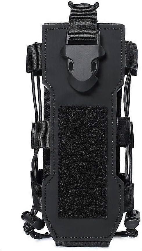Water Bottle Holder Pouch with Molle Attachment and Buckle for Hiking - Black