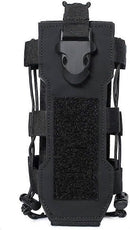 Water Bottle Holder Pouch with Molle Attachment and Buckle for Hiking - Black