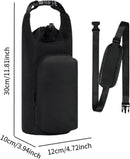Insulated Sports Water Bottle Carrier Bag with Shoulder Strap Adjustable Crossbody Bottle Holder for Running Cycling Hiking Fitness Outdoor - Black