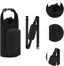 Insulated Sports Water Bottle Carrier Bag with Shoulder Strap Adjustable Crossbody Bottle Holder for Running Cycling Hiking Fitness Outdoor - Black