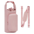 Insulated Sports Water Bottle Carrier Bag with Shoulder Strap Adjustable Crossbody Bottle Holder for Running Cycling Hiking Fitness Outdoor - Pink