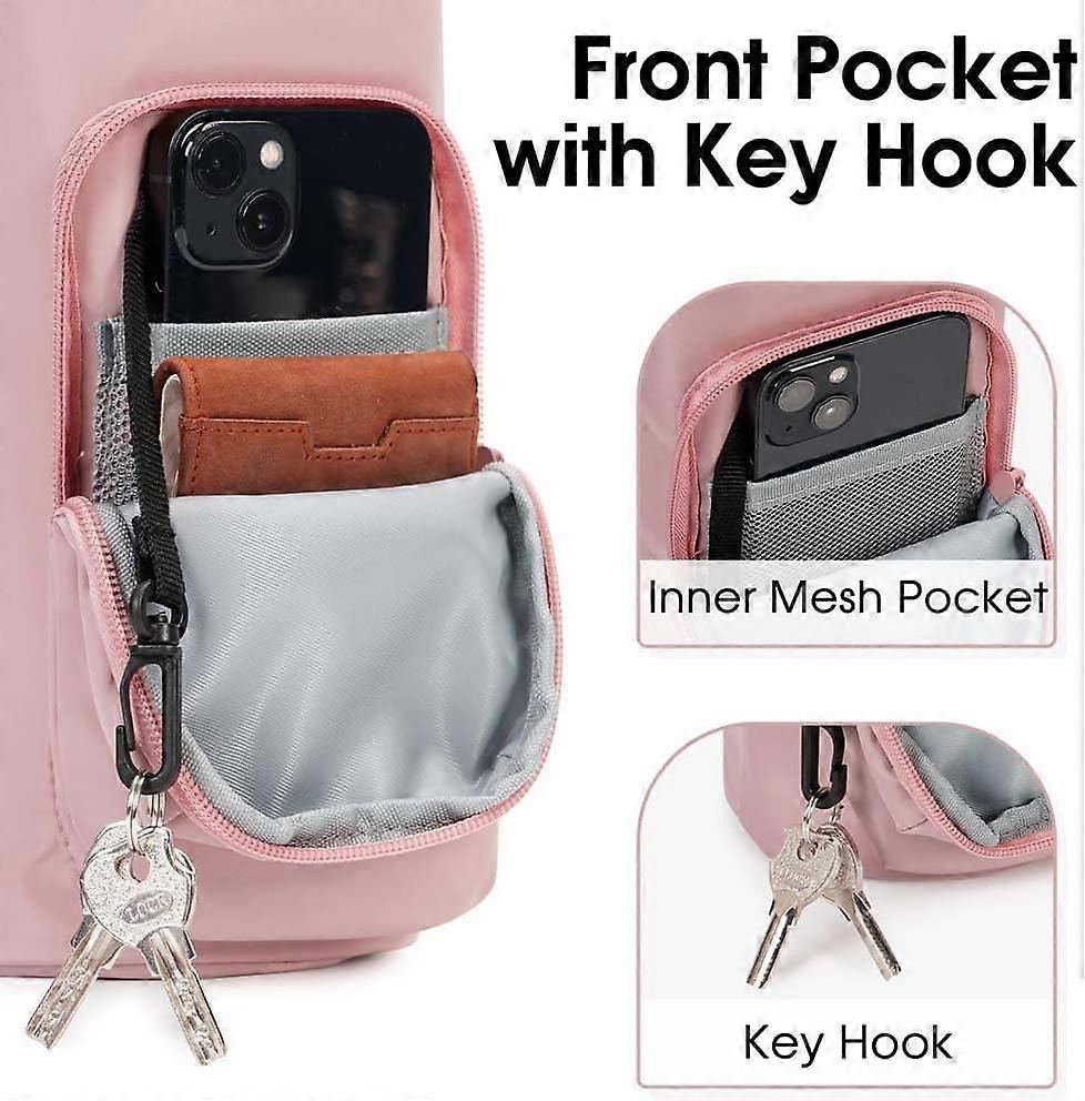 Insulated Sports Water Bottle Carrier Bag with Shoulder Strap Adjustable Crossbody Bottle Holder for Running Cycling Hiking Fitness Outdoor - Purple