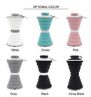 Collapsible Water Bottle, 500ml Sport Water Bottle, Foldable Water Bottles For Travel Gym Camping Hiking - Pink