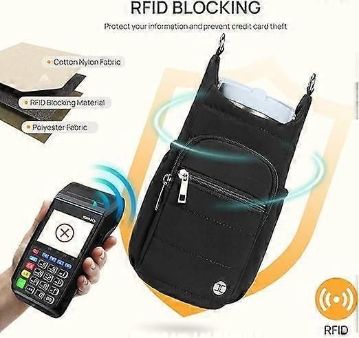 Insulated Water Bottle Holder with Strap Crossbody Carrier Bag with Phone Pocket for Hiking - Beige