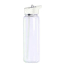 Sports Water Bottle with Straw Flip Lid Hygienic Cover Wide Neck Reusable Drinking Bottle for Running Gym Fitness Cycling Outdoor - White
