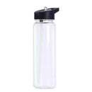 Sports Water Bottle with Straw Flip Lid Hygienic Cover Wide Neck Reusable Drinking Bottle for Running Gym Fitness Cycling Outdoor - Black