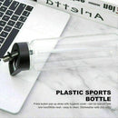 Sports Water Bottle with Straw Flip Lid Hygienic Cover Wide Neck Reusable Drinking Bottle for Running Gym Fitness Cycling Outdoor - Black