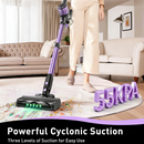 Cordless Vacuum Cleaner, 10 in 1 Stick Vacuum with Powerful Suction, Hose, Green LED Light, Anti-Tangle Brush, 55Kpa Lightweight Rechargeable Vacuum Cleaner for Home, Hardwood Floors, Carpets, Pet Hair.