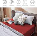 2000TC Hotel Quality Fitted Sheets - 2 Piece Fitted Sheets  -Breathable Bedding - Wrinkle, Fade, Stain Resistant- 16inch/40cm Deep Pocket Fitted Bed Sheets-Wrinkle and Fade Resistant,(Red,Double)