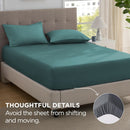 2000TC Hotel Quality Fitted Sheets - 2 Piece Fitted Sheets  -Breathable Bedding - Wrinkle, Fade, Stain Resistant- 16inch/40cm Deep Pocket Fitted Bed Sheets-Wrinkle and Fade Resistant,(Biscay blue,Double)