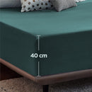 2000TC Hotel Quality Fitted Sheets - 2 Piece Fitted Sheets  -Breathable Bedding - Wrinkle, Fade, Stain Resistant- 16inch/40cm Deep Pocket Fitted Bed Sheets-Wrinkle and Fade Resistant,(Biscay blue,Double)