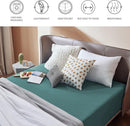 2000TC Hotel Quality Fitted Sheets - 2 Piece Fitted Sheets  -Breathable Bedding - Wrinkle, Fade, Stain Resistant- 16inch/40cm Deep Pocket Fitted Bed Sheets-Wrinkle and Fade Resistant,(Biscay blue,Double)