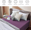 2000TC Hotel Quality Fitted Sheets - 2 Piece Fitted Sheets  -Breathable Bedding - Wrinkle, Fade, Stain Resistant- 16inch/40cm Deep Pocket Fitted Bed Sheets-Wrinkle and Fade Resistant,(Purple,King Single)