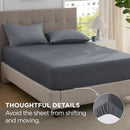 2000TC Hotel Quality Fitted Sheets - 2 Piece Fitted Sheets  -Breathable Bedding - Wrinkle, Fade, Stain Resistant- 16inch/40cm Deep Pocket Fitted Bed Sheets-Wrinkle and Fade Resistant,(Dark gray,Queen)