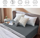 2000TC Hotel Quality Fitted Sheets - 2 Piece Fitted Sheets  -Breathable Bedding - Wrinkle, Fade, Stain Resistant- 16inch/40cm Deep Pocket Fitted Bed Sheets-Wrinkle and Fade Resistant,(Dark gray,Single)