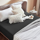 2000TC Hotel Quality Fitted Sheets - 2 Piece Fitted Sheets  -Breathable Bedding - Wrinkle, Fade, Stain Resistant- 16inch/40cm Deep Pocket Fitted Bed Sheets-Wrinkle and Fade Resistant,(Black,Super King)