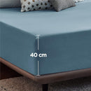 2000TC Hotel Quality Fitted Sheets - 2 Piece Fitted Sheets  -Breathable Bedding - Wrinkle, Fade, Stain Resistant- 16inch/40cm Deep Pocket Fitted Bed Sheets-Wrinkle and Fade Resistant,(Ocean,Super King)