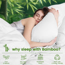 Hotel Breathable Bamboo Fitted Sheet & Pillowcase-3 Piece-Ultra Soft 2000TC Breathable Fitted Bed Sheets Set with 37 Centimetre Deep Pocket-Cooling Sheets for Hot Sleepers(White,Double)