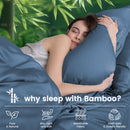 4 Piece Ultra Soft Bamboo Breathable Sheet Set -Hotel 2000TC Breathable Bed Sheets Set with 37 Centimetre Deep Pocket-Breathable Sheets for Hot Sleepers(Navy,Double)