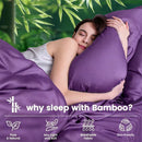 Hotel Breathable Bamboo Fitted Sheet & Pillowcase-3 Piece-Ultra Soft 2000TC Breathable Fitted Bed Sheets Set with 37 Centimetre Deep Pocket-Cooling Sheets for Hot Sleepers(Purple,King)