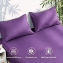 Hotel Breathable Bamboo Fitted Sheet & Pillowcase-3 Piece-Ultra Soft 2000TC Breathable Fitted Bed Sheets Set with 37 Centimetre Deep Pocket-Cooling Sheets for Hot Sleepers(Purple,King)