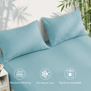 Hotel Breathable Bamboo Fitted Sheet & Pillowcase-3 Piece-Ultra Soft 2000TC Breathable Fitted Bed Sheets Set with 37 Centimetre Deep Pocket-Cooling Sheets for Hot Sleepers(Sky Blue,King)